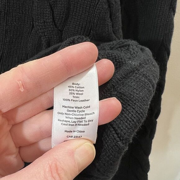 Talbot’s Women’s Cable Knit Wool Blend Cardigan Size M P Classic Minimalist Cozy - Picture 4 of 8